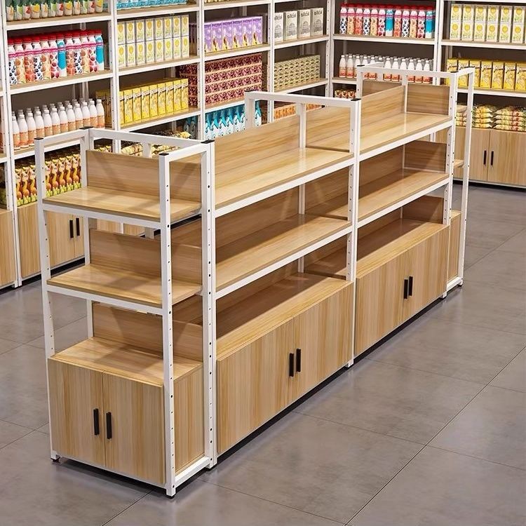超市货架置物架多层展示柜文具店便利店单面双面中岛柜零食展示架