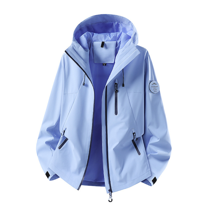 The same style men's single-layer spring/autumn softshell jacket with hood, windproof and waterproof, suitable for outdoor hiking The same style men's single-layer spring/autumn softshell jacket with hood, windproof and waterproof, suitable for outdoor hiking