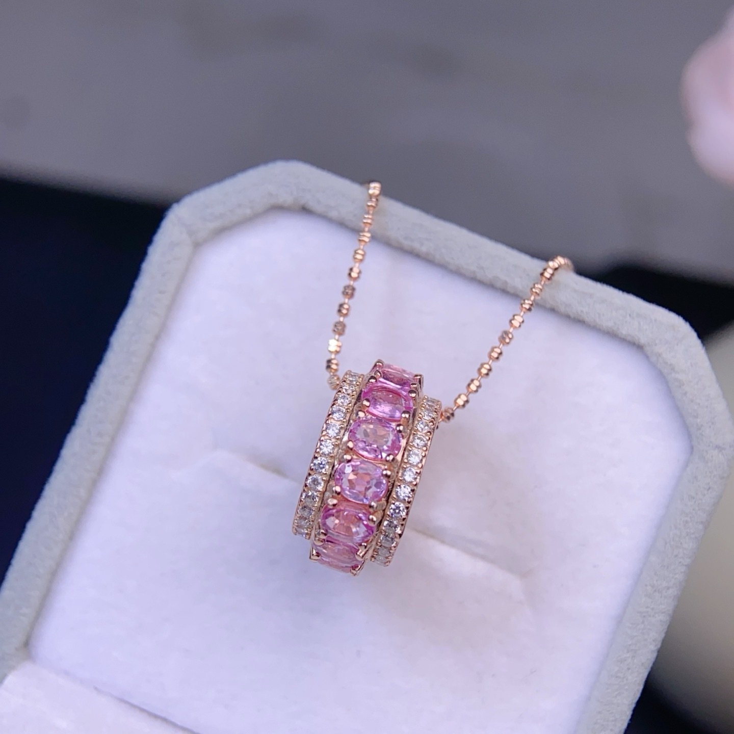 Organic fuchsia sapphire pendant