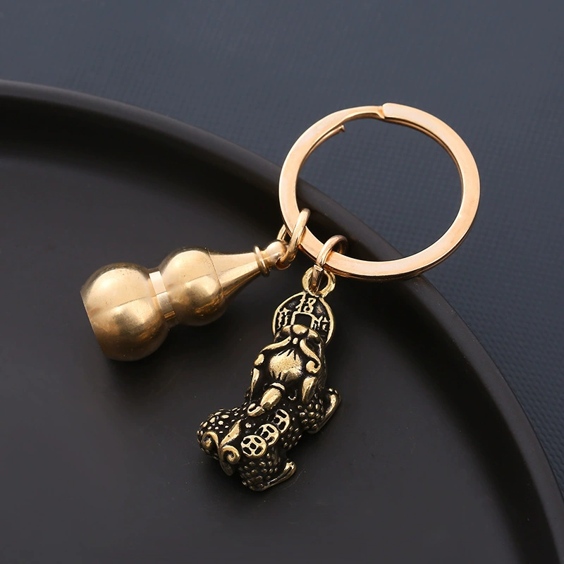 Счастливый Храбрый медный брелок из тыквы кулон мужской металлический брелок в китайском стиле небольшой товарный брелок оптом