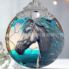 跨境现货玻璃马头 小象 龙圣诞树挂件圣诞节装饰创意节日礼品挂饰