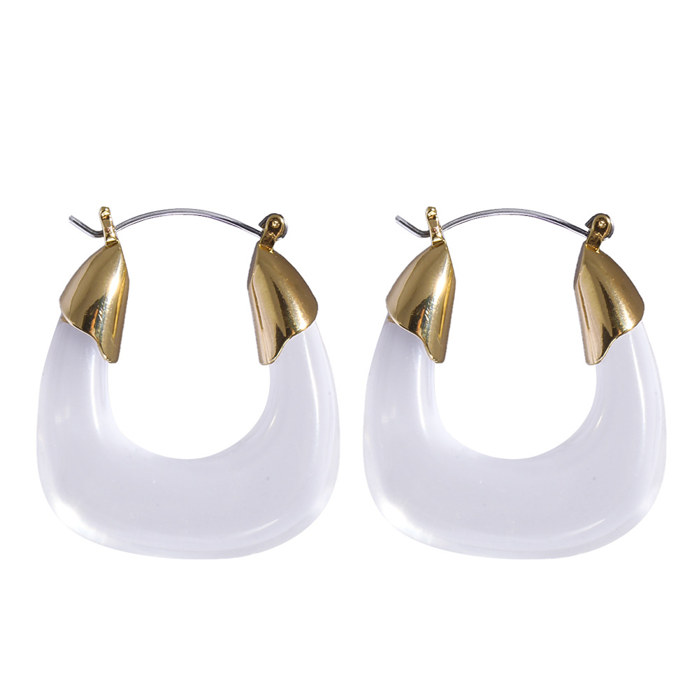 Exaggerated Transparent Resin U-shaped Earrings display picture 2