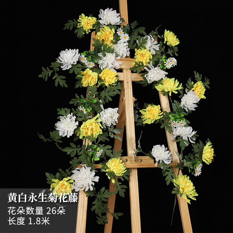 Everlasting chrysanthemum rattan - yellow + white