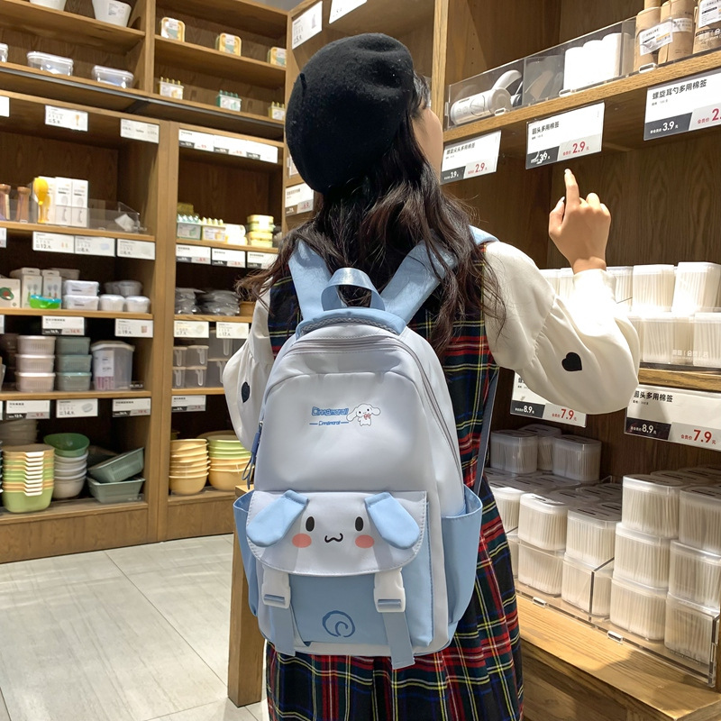 2025 nueva mochila escolar para estudiantes simple ocio estilo campus dibujos animados mochila de gran capacidad versión coreana pequeña mochila fresca