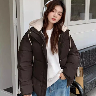 可拆袖加厚两穿棉衣女宽松大码新短款学生情侣棉服冬季面包服外套