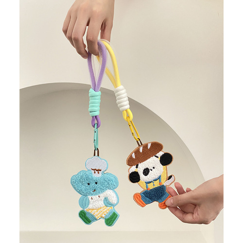 Illustrator cooperation model Cartoon small pendant embroidered puppy bag pendant cute keychain creative gift