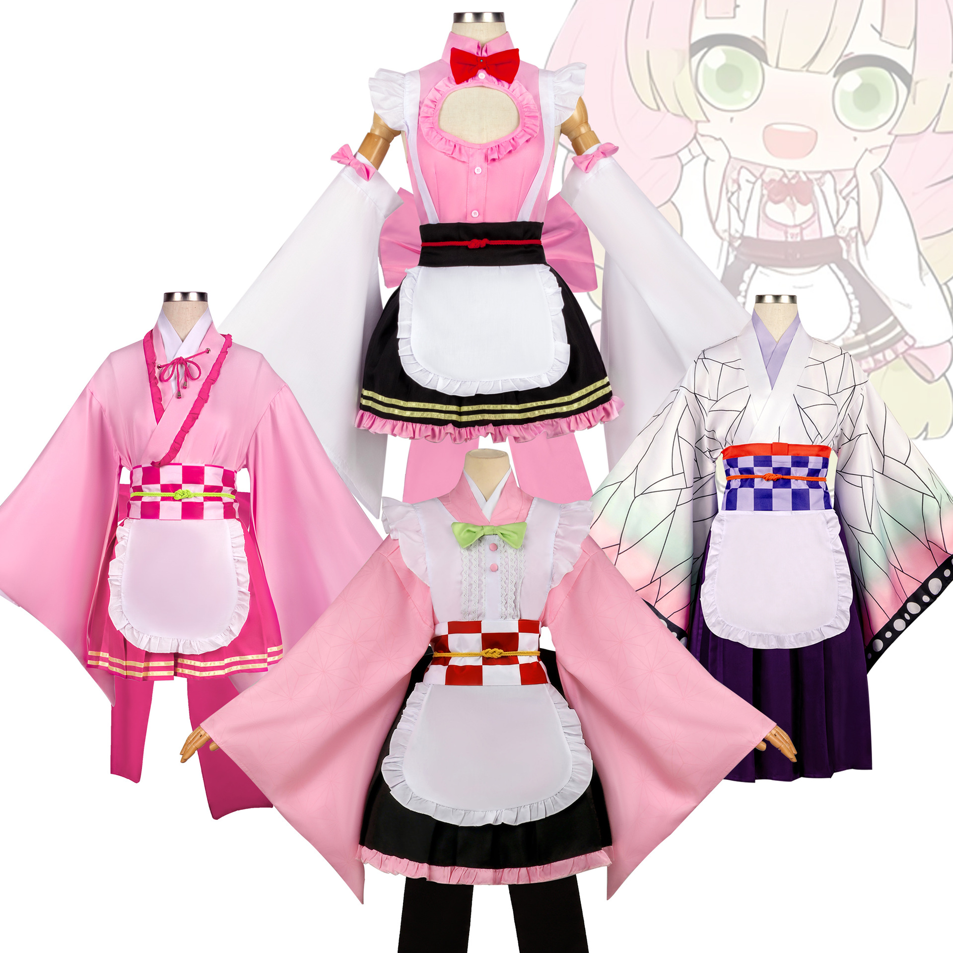Two-dimensional animation clothing Mi Douzi Ganlu Temple Mi Li maid outfits out-of-the-box daily cosplay women's clothing in stock