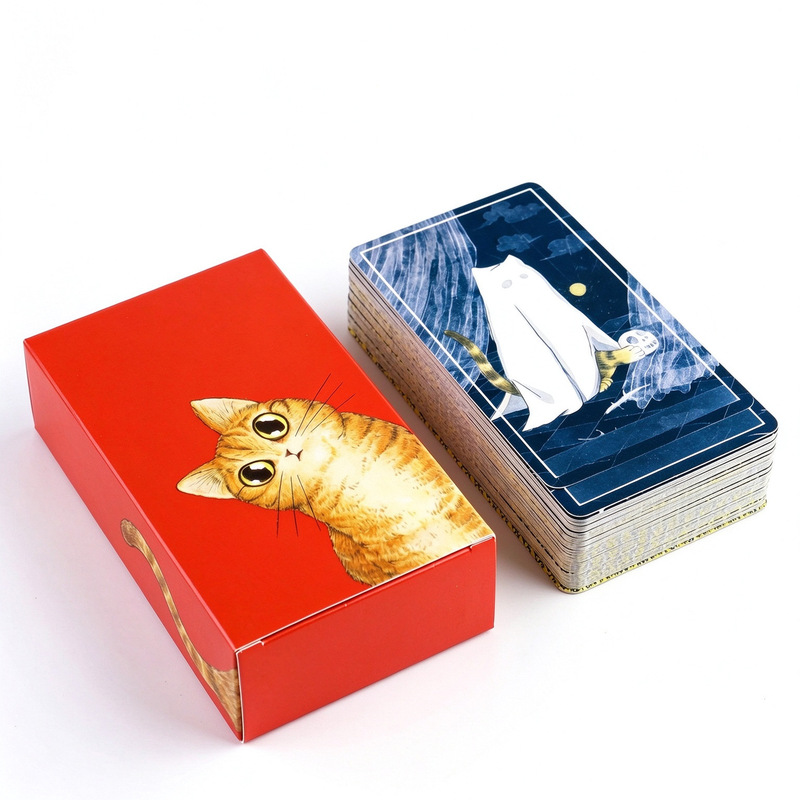 Sunshine Orange Cat Tarot Cards 78 Cards for Casual Gatherings and Beginners in the Waite Style