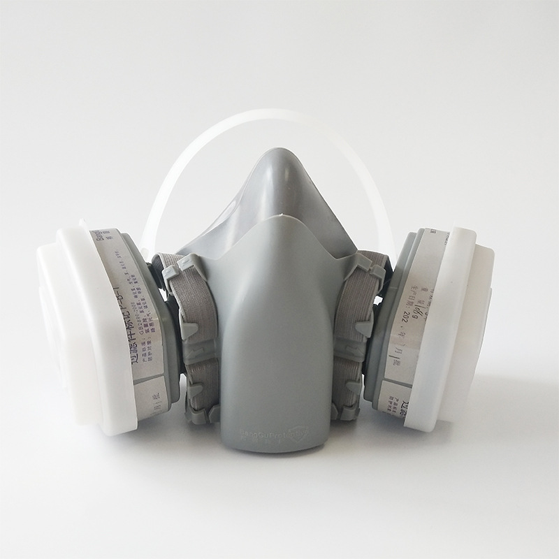 7502防尘毒半面罩防农药化工喷漆防尘毒半面具双滤毒盒硅胶BG15