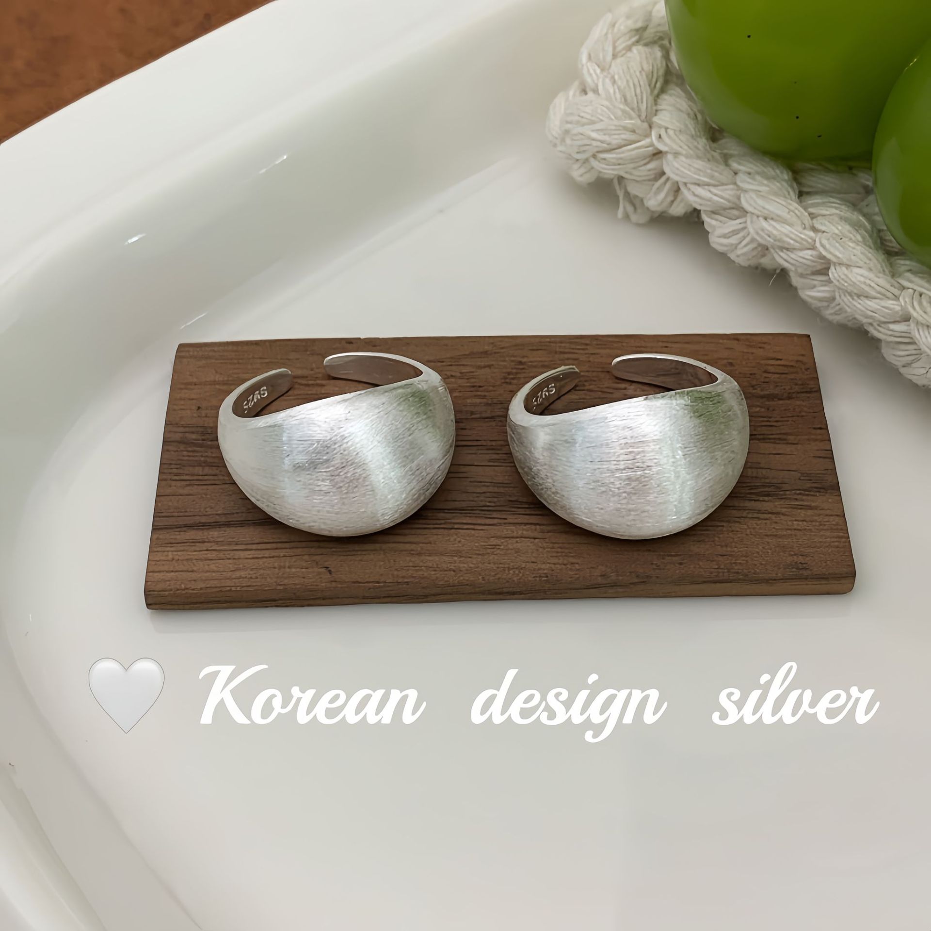 韓國東大門 網紅檔口飾品 S925純銀簡約小眾高級感拉絲戒指百搭款