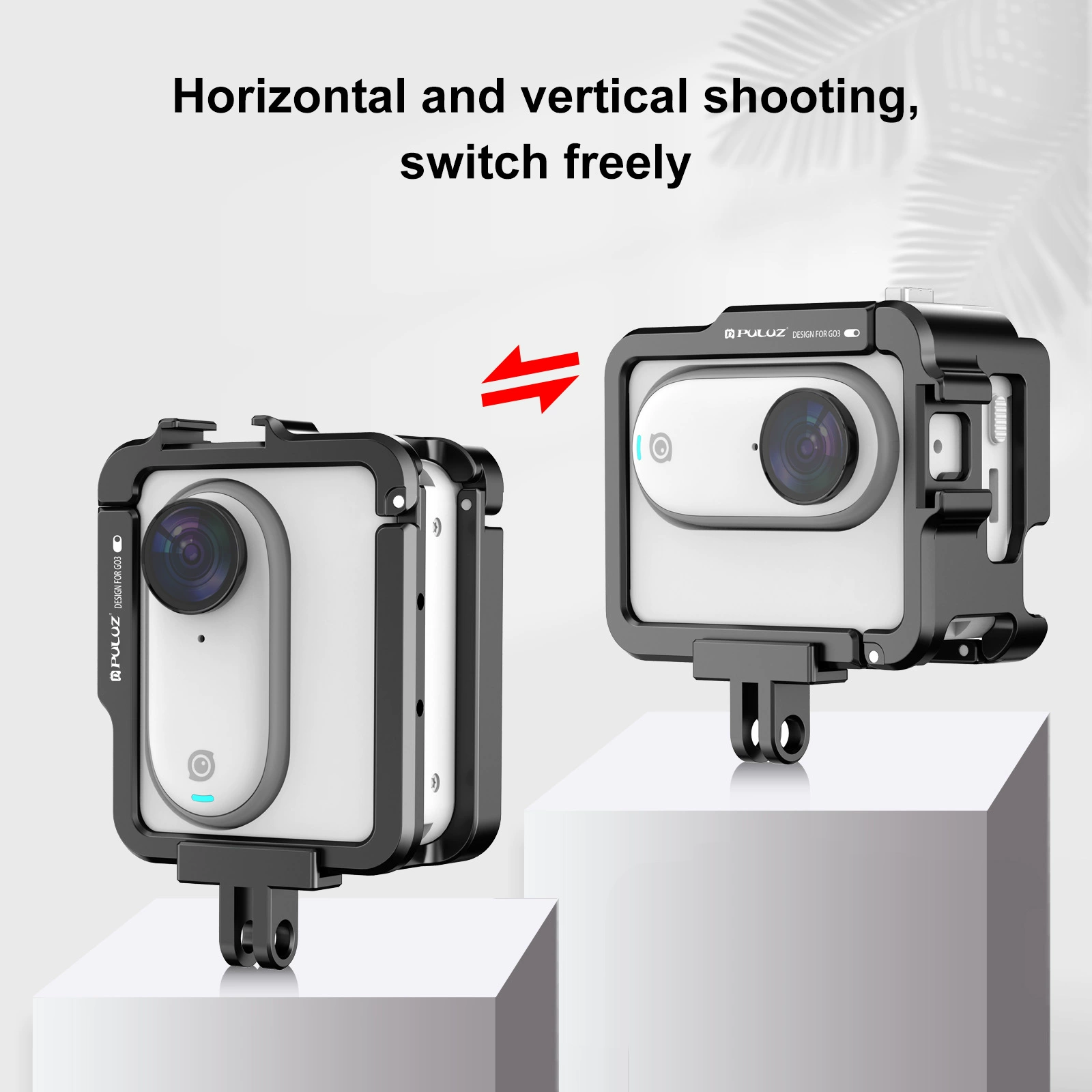 Puluz толстая корова подходит для Insta360 GO3/3S металлическая клетка кролика камера расширенная граница холодные ботинки защитная оболочка
