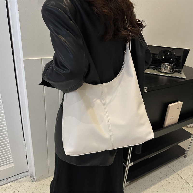 女性のためのテクスチャード大容量バッグ 2025 新しいファッションクロスボディバッグカジュアル多用途ショルダーバッグシンプルなトートバッグ|undefined