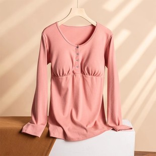 Pure cotton large size confinement clothing maternity clothing front buckle long sleeve jacket home clothing pajamas manufacturers wholesale