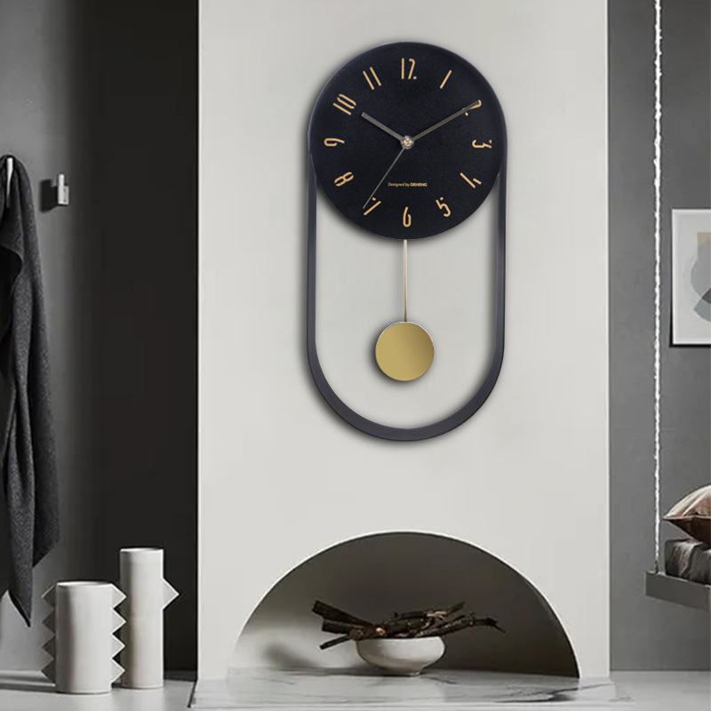 Moda luz lujo swing reloj moderno reloj creativo simple hierro reloj hogar sala de estar Reloj de pared al por mayor