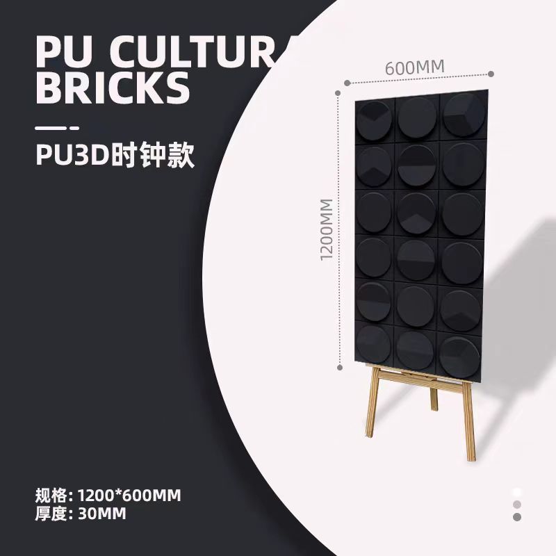 Reloj de PU Red de Internet Componentes geométricos Piedras de pan de piedra livianas Azulejos de pared tridimensional Adhesivos trapezoidales Ventas directas de fábrica