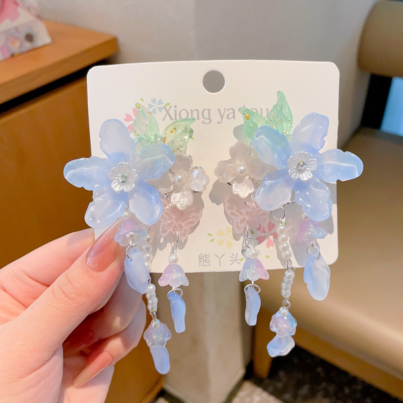 Chica de Hanfu tocado de los niños traje antiguo princesa borla horquilla estilo chino niña paso horquilla clip de pelo