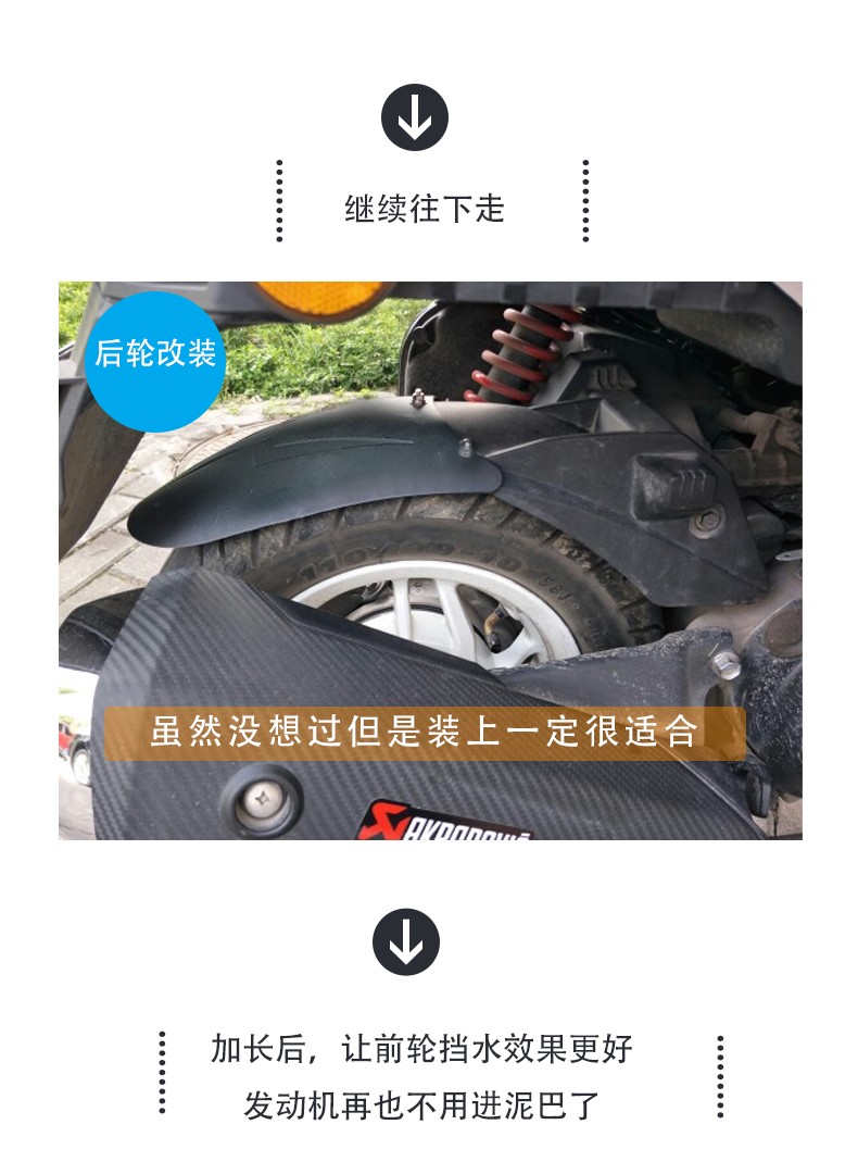 Suitable for Universal Motorcycle Modification Parts, Carbon Fiber Extended Front Fender for Niu Electric Scooters