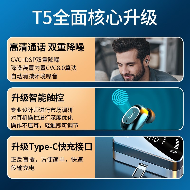 Tai nghe Bluetooth không dây MC trong tai tai nghe cảm ứng chạy bộ gương thể thao xuyên biên giới tai nghe mẫu riêng mới