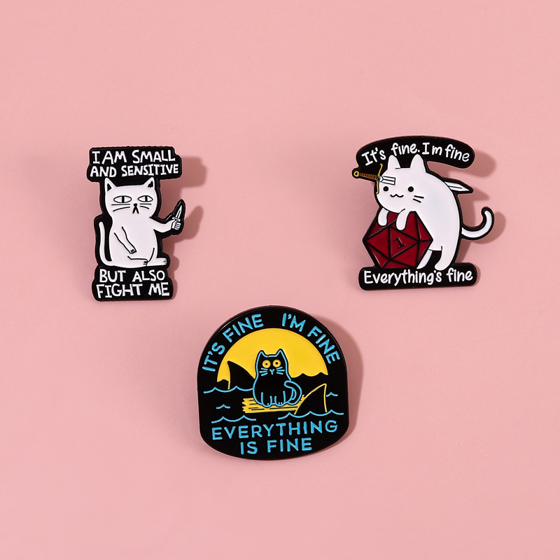 Cute Style Cute Pin Letter Cat Alloy Plating Unisex Brooches
