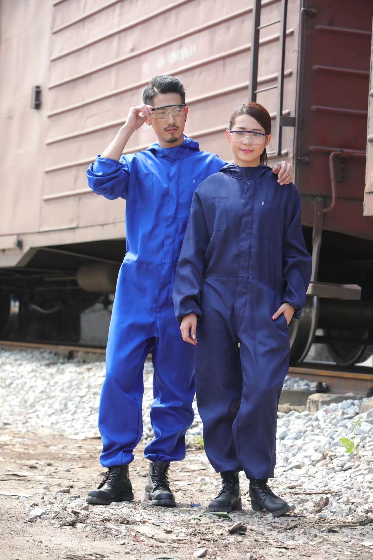 Fuente algodón puro hilo de poliéster algodón poliéster reparación de automóviles resistente a la suciedad y al desgaste ropa protectora de soldadura eléctrica ropa de trabajo a prueba de polvo traje de una pieza