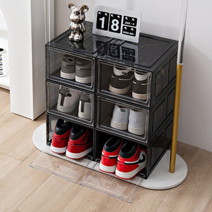 Pp Thickened Transparent Shoe Box Storage Plastic Magnetic Dust-proof Acrylic Storage Box Shoe Combination Shoe Cabinet Wholesale