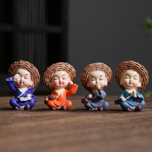 Zen Little Monk Tea Pet Ornaments Home Living Room Tv Wine Cabinet Office Decorations Healing Meditation Ornaments