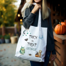 欧美亚马逊TRICK OR TREAT高颜值大容量通勤百搭单肩包帆布包
