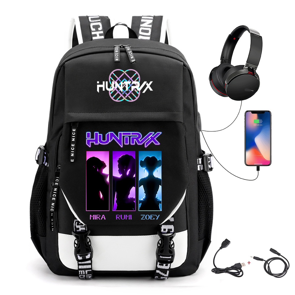 Comercio exterior transfronterizo KPOP Caza de brujas película impresión perimetral mochila mochila escolar mochila USB
