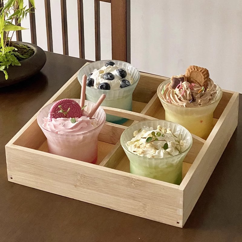 Tazas de café de orejas tazas de vidrio creativas de alto nivel de color gradiente tazas de vidrio vertical tazas de latte tazas de agua frías caseras tazas de agua