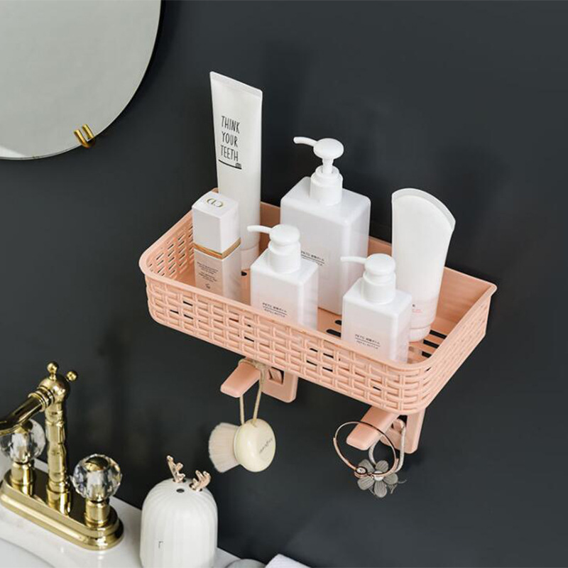 Plastic Creative Multifunctional Storage Rack Suction Wall Bathroom Toilet Debris Storage Rack Hanging Suction Cup Storage Rack