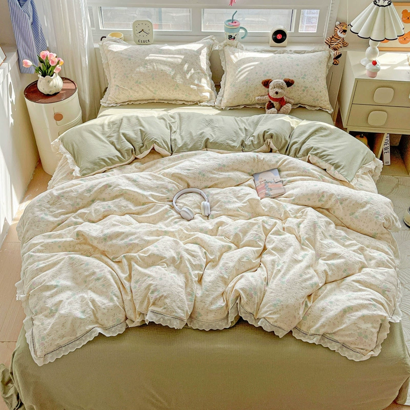 Хлопковый комплект, простыня, набор из 4 предметов