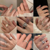 Tide, advanced one size zirconium, fashionable design ring, high-quality style, on index finger, light luxury style