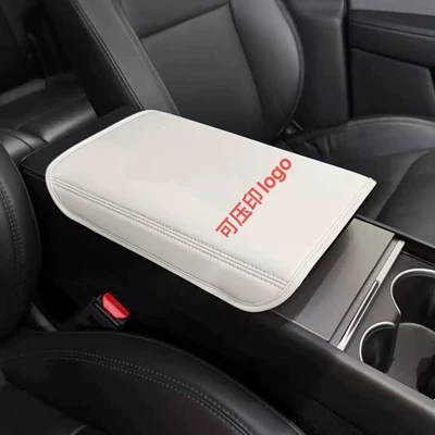 Armrest box Updated Version Model Y Armrest - white-logo-style