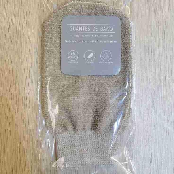 En stock Cáñamo guantes de baño Toalla de baño frotar mochila guantes de lavado de dedos cepillo de baño cubierta de barro frotar Toalla de la espalda