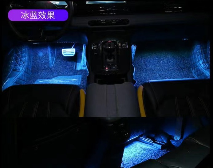 Cross-border hot sale car atmosphere light foot atmosphere LED lighting colorful voice control RGB music rhythm light 36 lights
