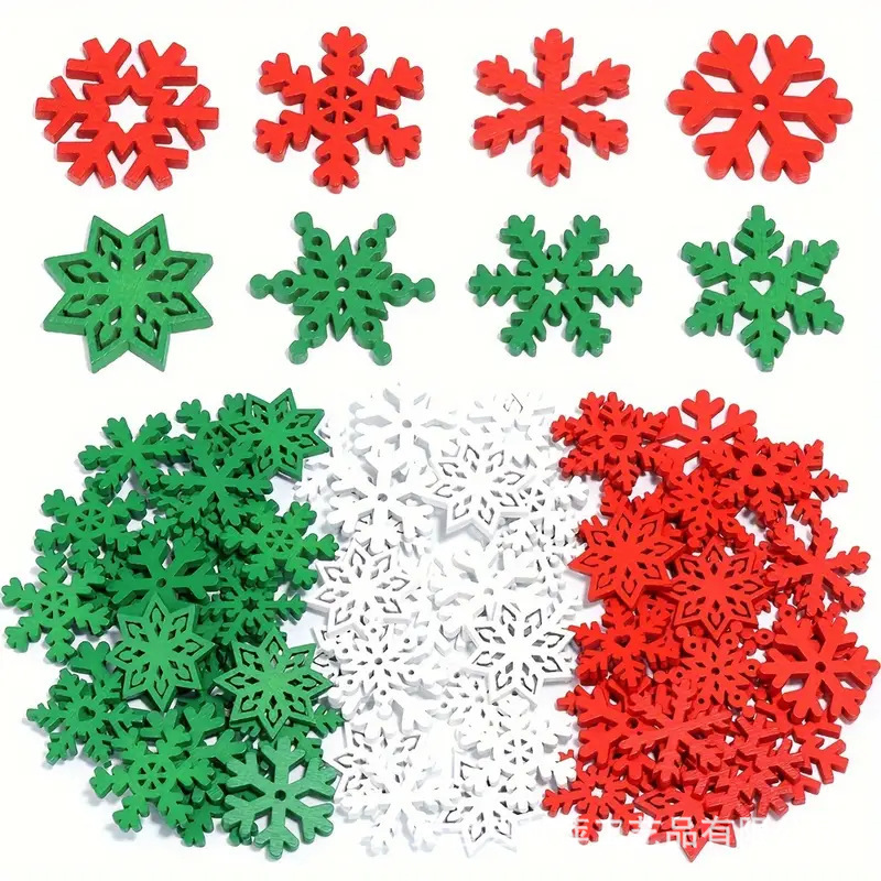 メーカー直販木造工芸品クリスマスシリーズ雪花多色木片創意金diy現物|undefined
