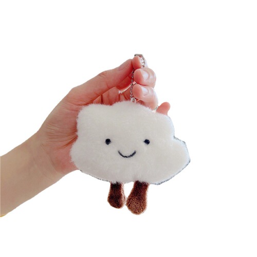 Creative cute white cloud doll pendant cloud plush doll cartoon bag pendant plush hairpin brooch wholesale