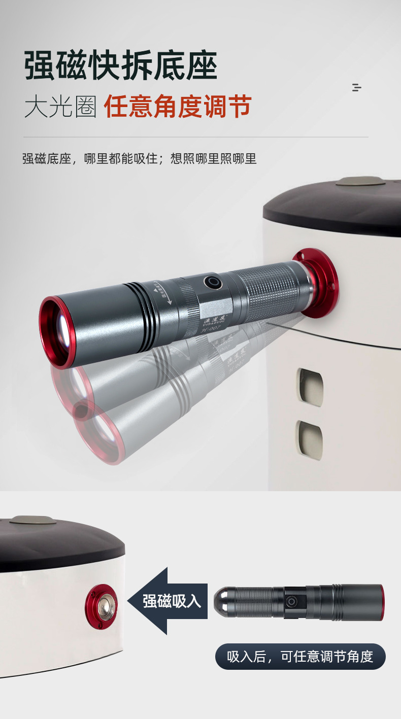 Cross-Border Fishing Tool Magnetic Laser Cannon Long-Lasting Four-Light Source Outdoor Fishing Light Blue Light Outdoor Wild Fishing Led Light