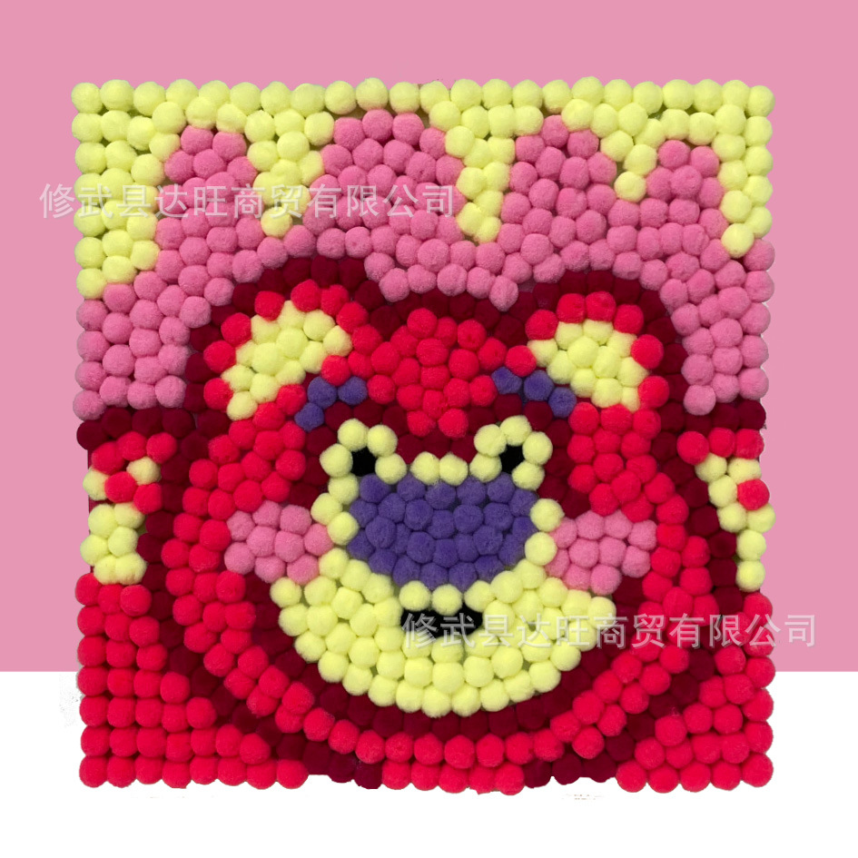 MQH20-038 / 20*20cm (wooden frame + canvas + hair ball + tweezers)