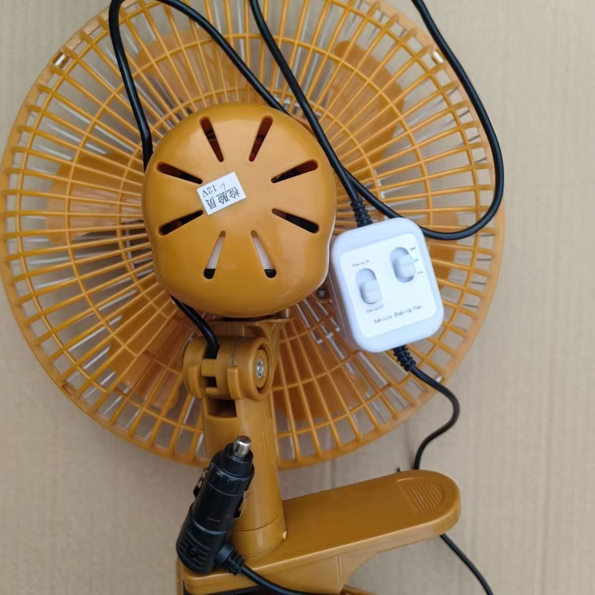 Car Fan 12V 24V for Vehicles, Small Electric Fan for Cars, Large Truck Air Conditioner, Strong Wind, Powerful Cooling, Oscillating