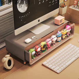 桌面盲盒收纳展示架泡泡玛特乐高模型电脑显示器增