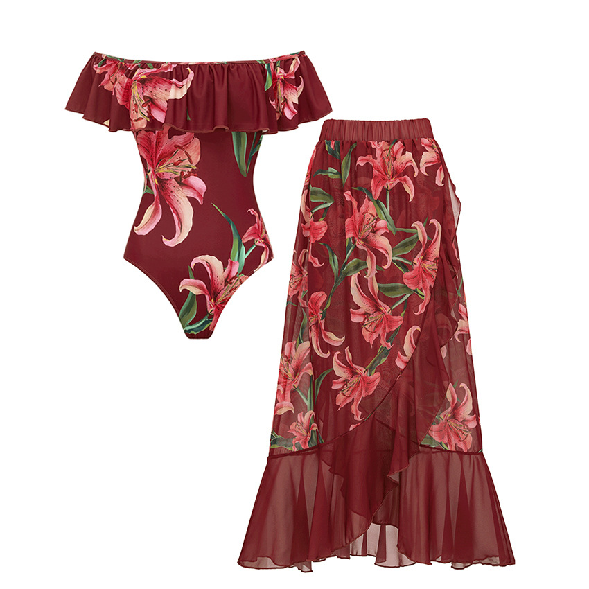 Maiô feminino sexy de uma peça, moderno, em poliéster com estampa em tela, secagem rápida e cobertura discreta._voghion.com