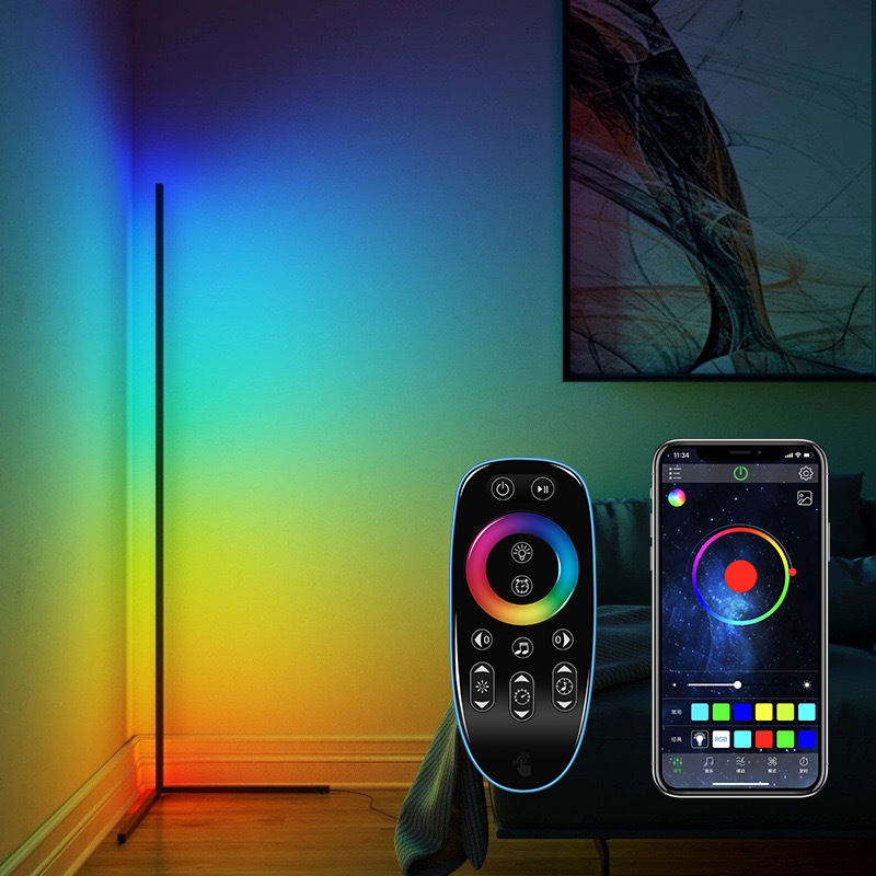 FUENTE moderna Luz de relleno en vivo LED de colores RGB lámpara de pie sala de estar dormitorio esquina simple magia colorida lámpara de techo
