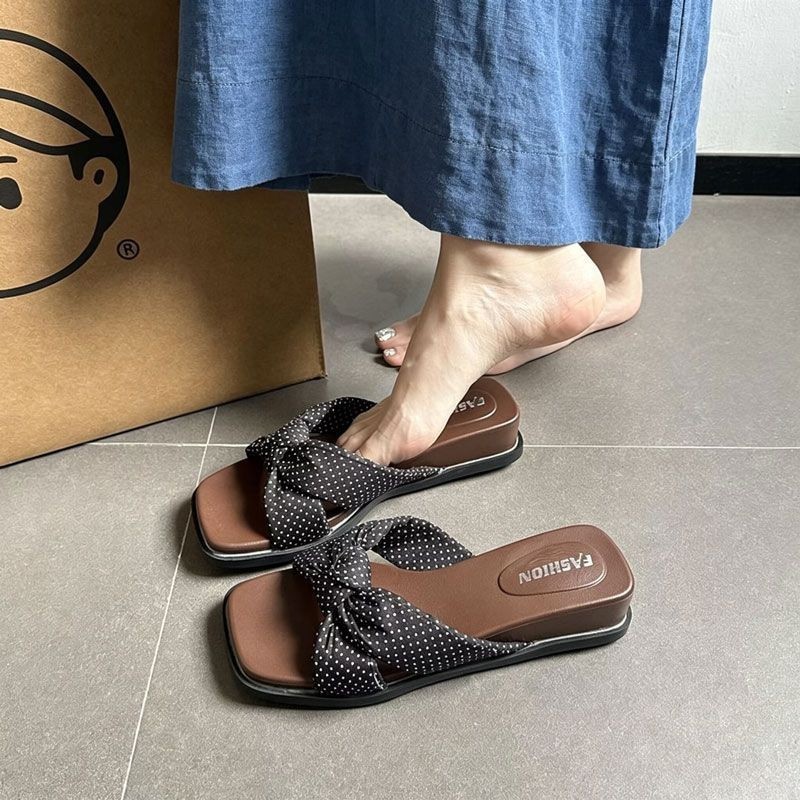 Zapatillas de tacón grueso retrógrado francés 2026 nuevo estilo coreano de altura de zapatillas de pedal image 7