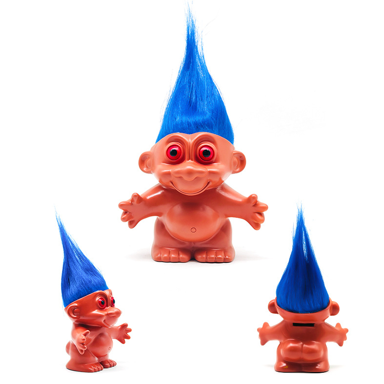 Muñeca fea india de PVC muñeca Troll retro 80 s muñeca nostálgica 10cm pelo largo pelo mágico juguete