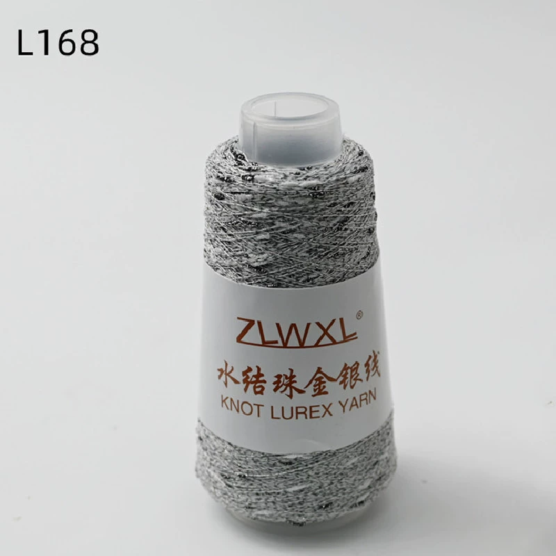 Woven silk threads handmade, 50 gram, gold and silver