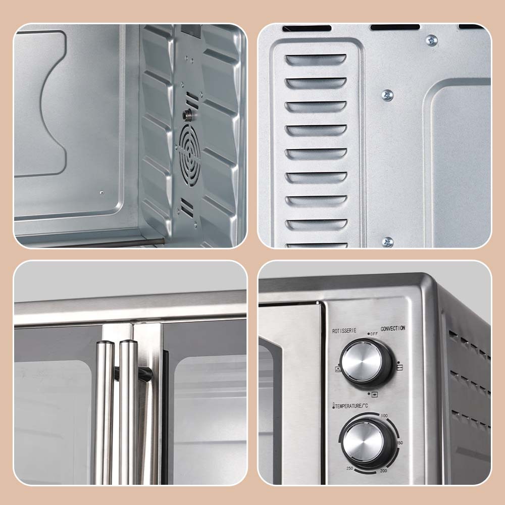 Winning star cross-border exclusivamente 75L horneado pollo asado pizza hogar acero inoxidable puerta a puerta horno francés