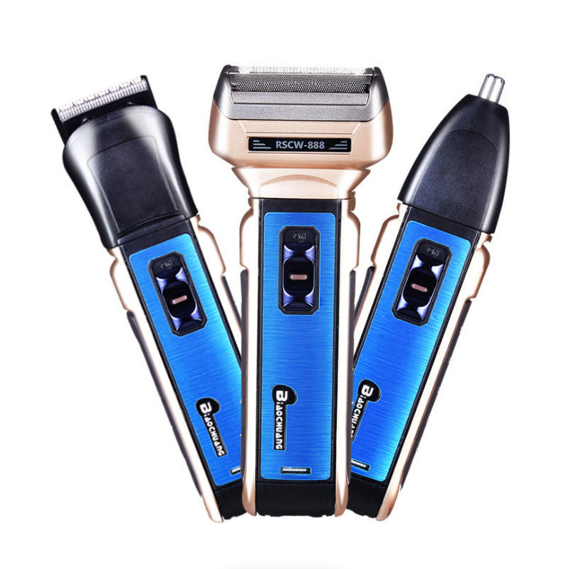 Three-in-one suit razor multifunctional beard knife barber nose hair scissors electric shaver