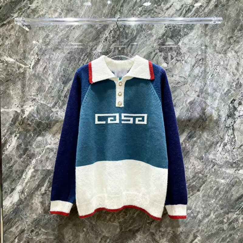 Source Manufacturer 25 New Ca Home Round Neck Long-Sleeved Sweater Men's Autumn and Winter Loose Casual Embroider Versatile Cross-Border Export