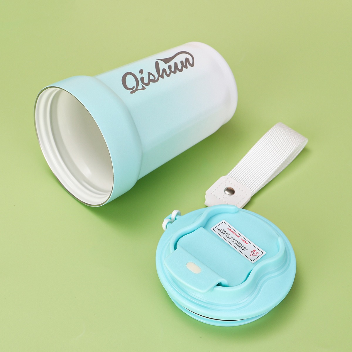 New Simple Gradient Octagonal Coffee Ceramic Inner Liner, Insulated With Handle, Portable Outdoor Cup_voghion.com